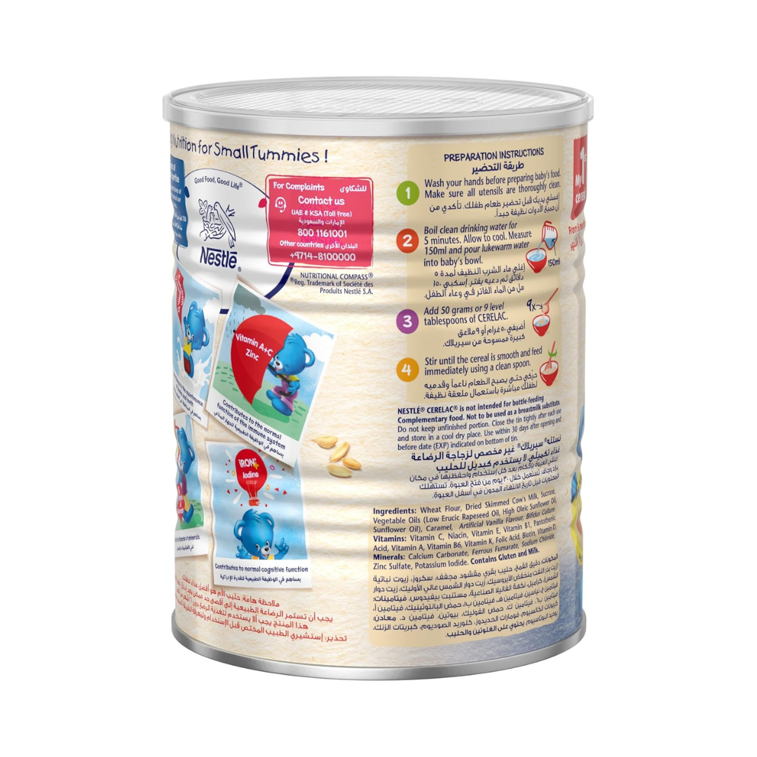 Nestle Cerelac Infant Cereals, Wheat with milk, Baby Food, Tin, 400G