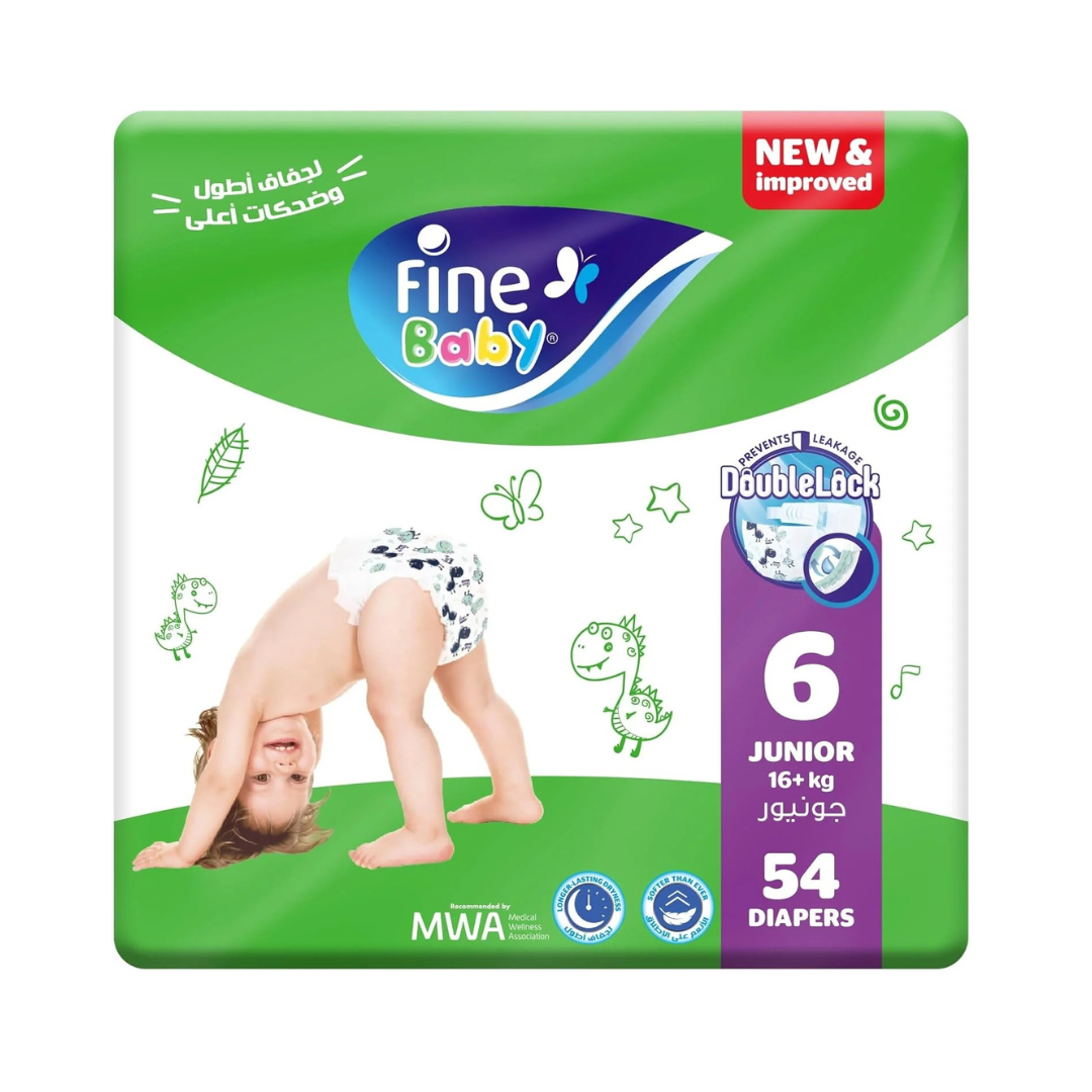 Fine Baby Double Lock, Size 6, Extra Large, 16+ kg, Giant Saver Box, 72 Diapers