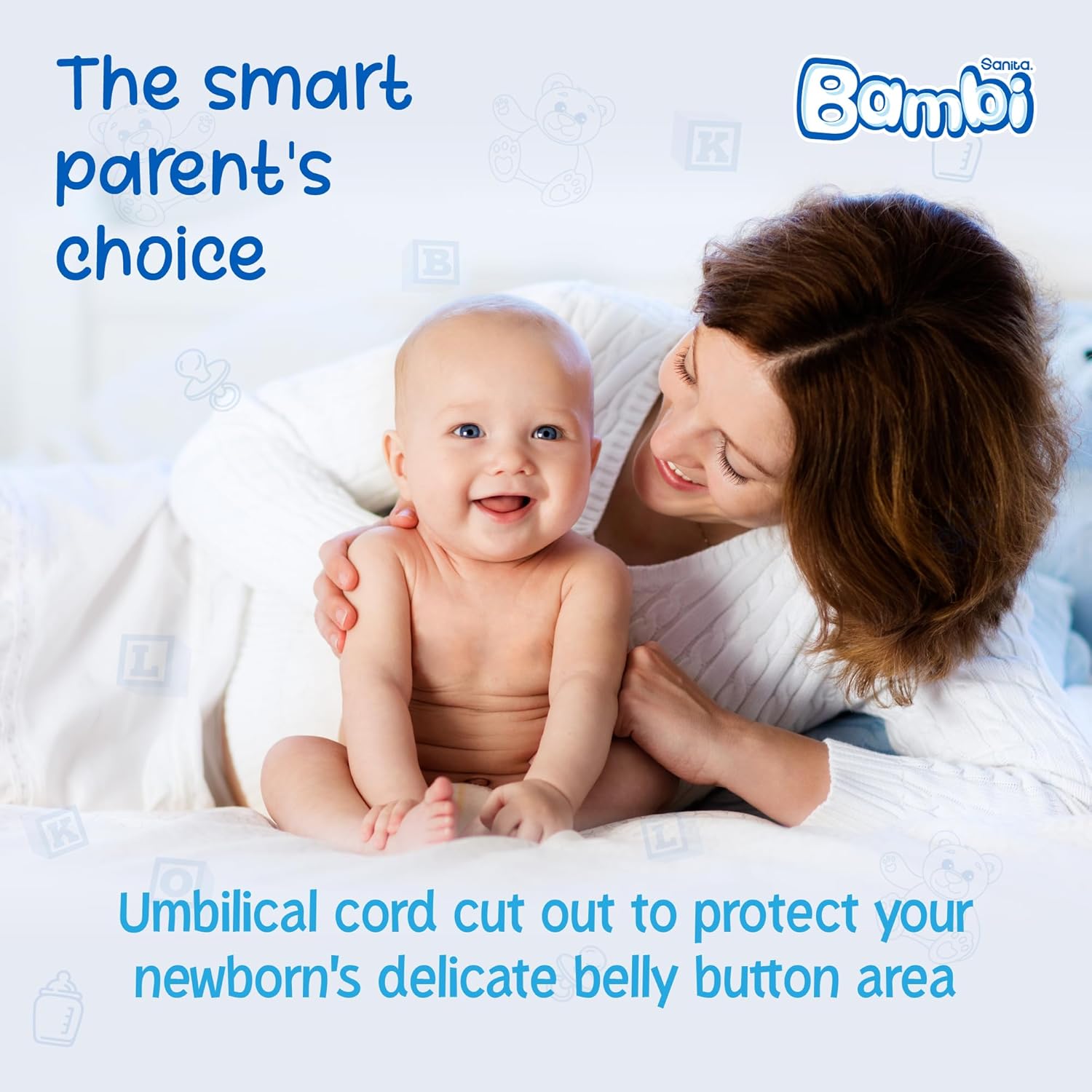 Sanita Bambi , Size 1, Newborn, 2-4 kg, 304 Diapers