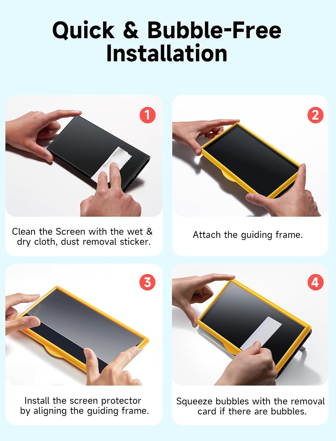 JSAUX 3-Pack Screen Protector for Nintendo Switch 2, Ultra HD Glass Protector 9H Hardness Easy to Install with Guiding Frame Scratch Resistant Tempered Glass