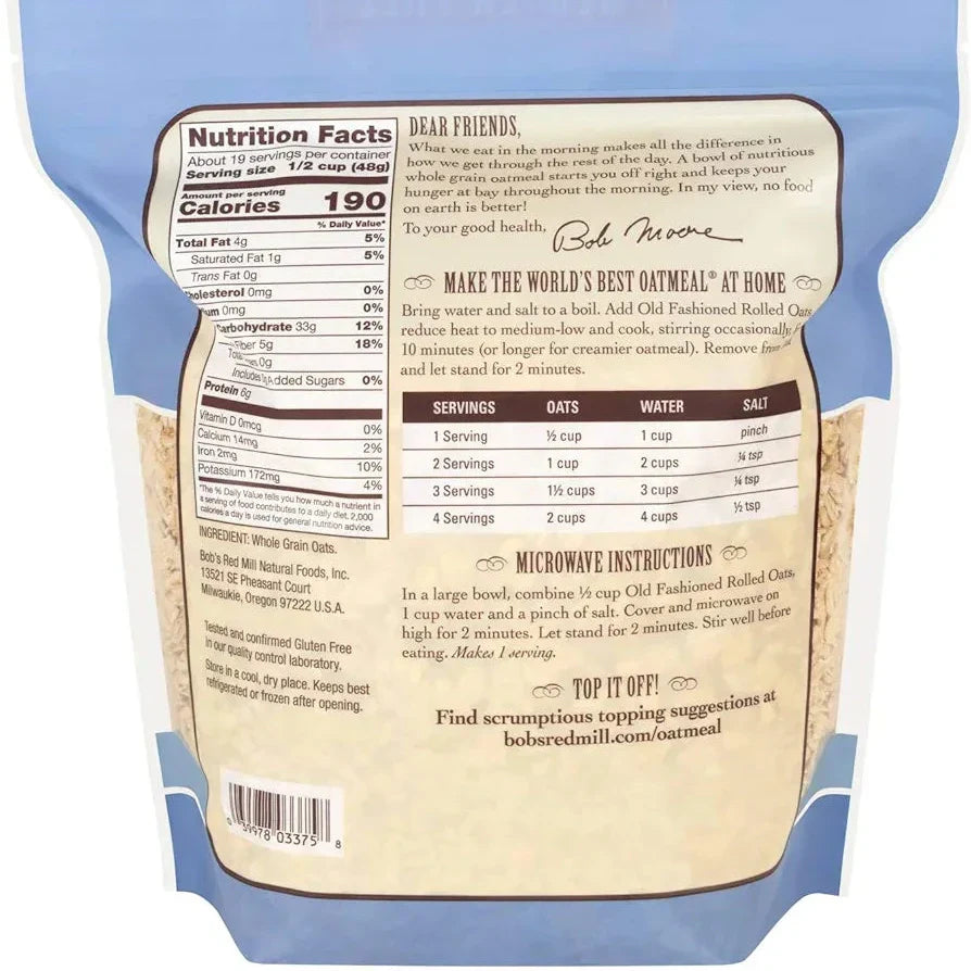 Bob's Red Mill Rolled Regular Gluten Free Oats, 907 gm