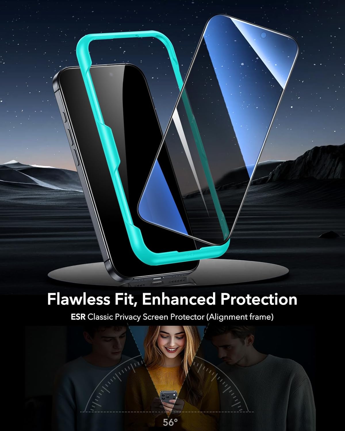 ESR 3 Pack for iPhone 17 Pro Max Screen Protectors, High Clarity, 9H Hardness Scratch Resistant, Military-Grade Tempered Glass, Shatterproof, Screen Guard with Easy Installation Tool