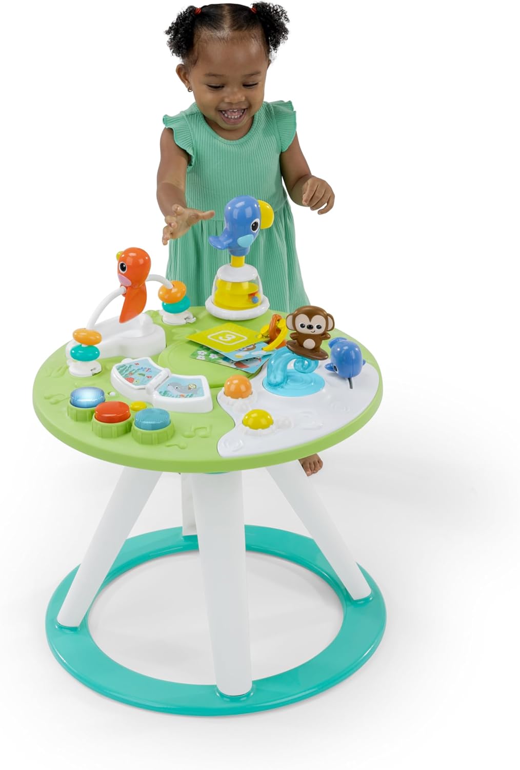 Bright Starts Around We Go 2-in-1 Walk-Around Activity Center and Table, Tropic Cool