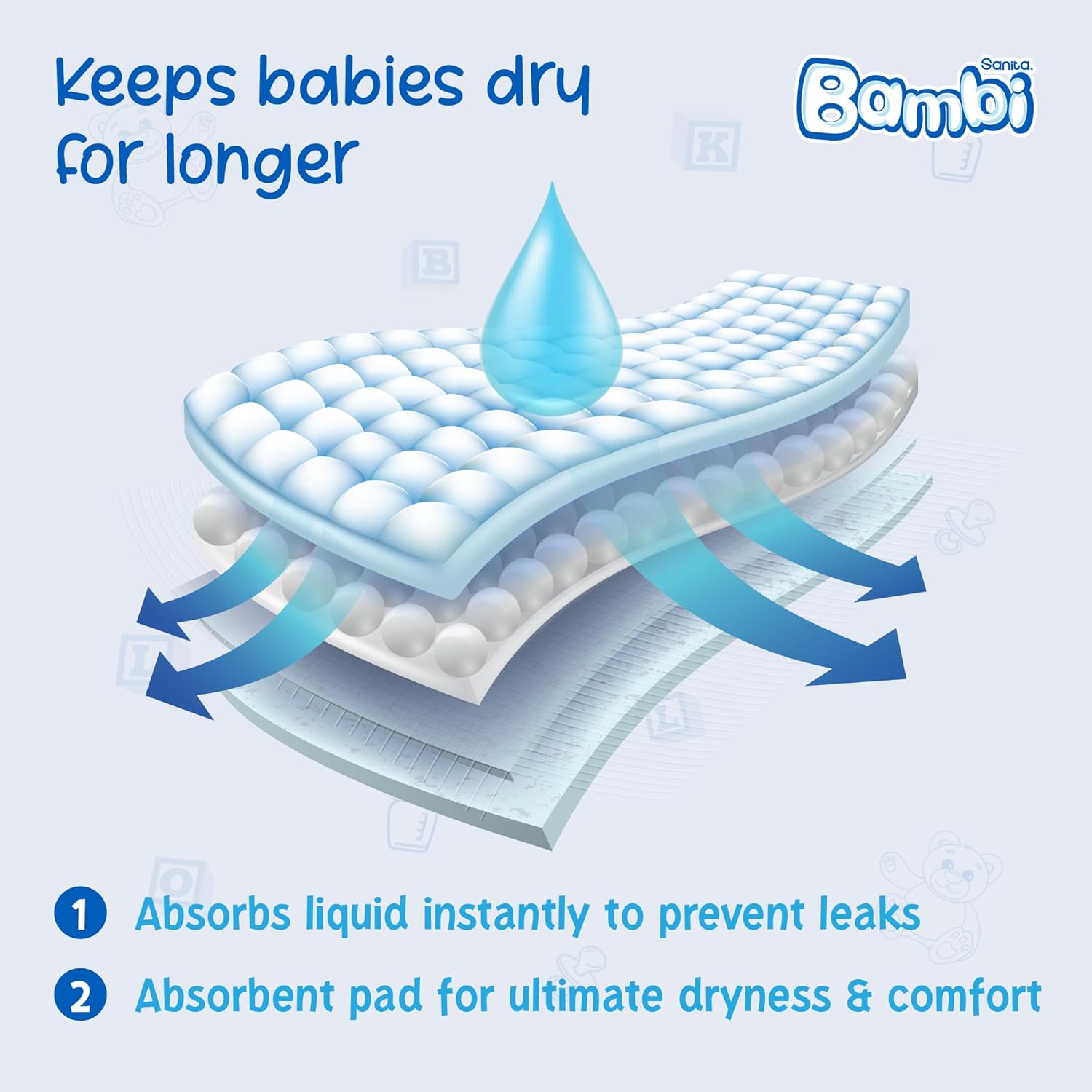 Sanita Bambi, Size 4, Large, 8-16 kg, Jumbo Pack, 62 Diapers