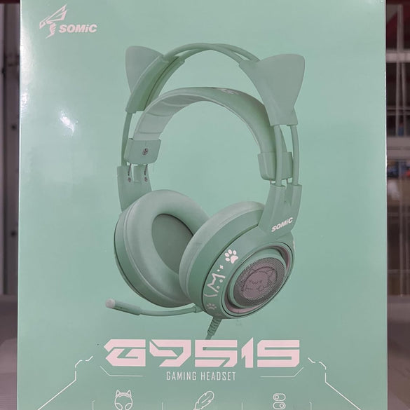 SOMIC G951s Pink Stereo Gaming Headset with Mic for PS4,Xbox,PC,Mobile Phone,3.5mm Noise Reduction Cat Ear Headphones Lightweight Over Ear Headphones for Girls