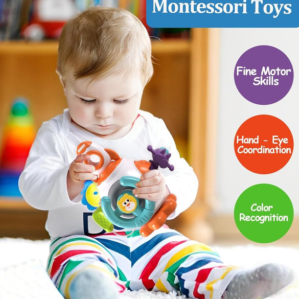 Montessori Sensory Toys for Toddlers 1-3 - Travel Activities Busy Board Cube - Baby Gifts for 6 9 12 18 Months 1 2 One Year Old Infant Boys Girls
