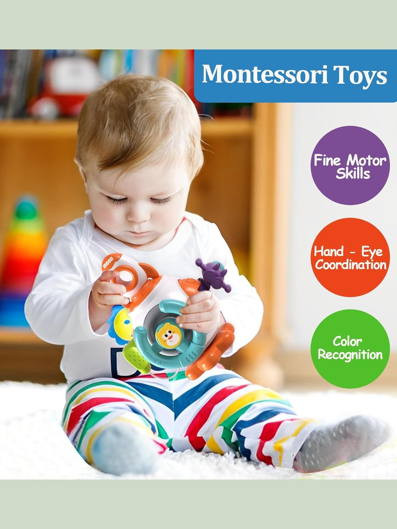 Montessori Sensory Toys for Toddlers 1-3 - Travel Activities Busy Board Cube - Baby Gifts for 6 9 12 18 Months 1 2 One Year Old Infant Boys Girls