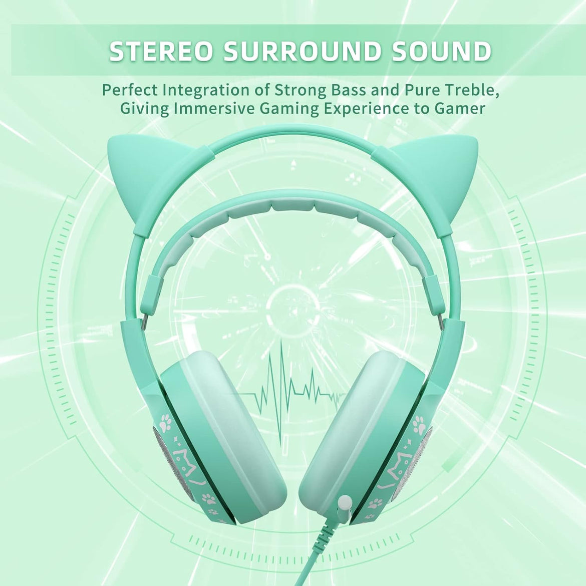 SOMIC G951s Pink Stereo Gaming Headset with Mic for PS4,Xbox,PC,Mobile Phone,3.5mm Noise Reduction Cat Ear Headphones Lightweight Over Ear Headphones for Girls