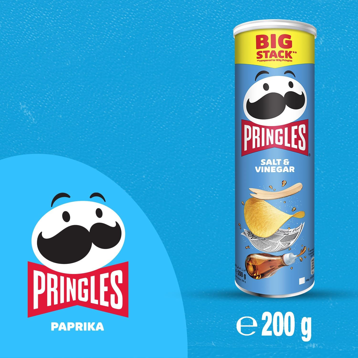 Pringles Salt & Vinegar Flavored Potato Chips Can - 200 Gm