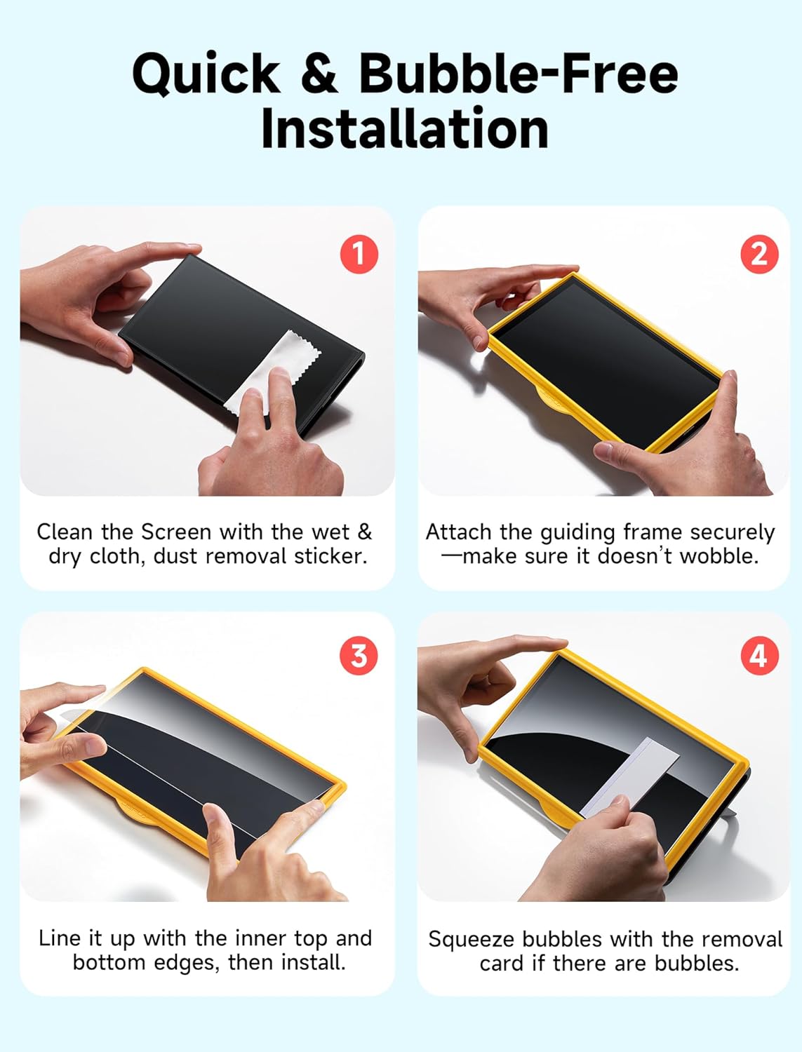 JSAUX 3-Pack Screen Protector for Nintendo Switch 2, Ultra HD Glass Protector 9H Hardness Easy to Install with Guiding Frame Scratch Resistant Tempered Glass