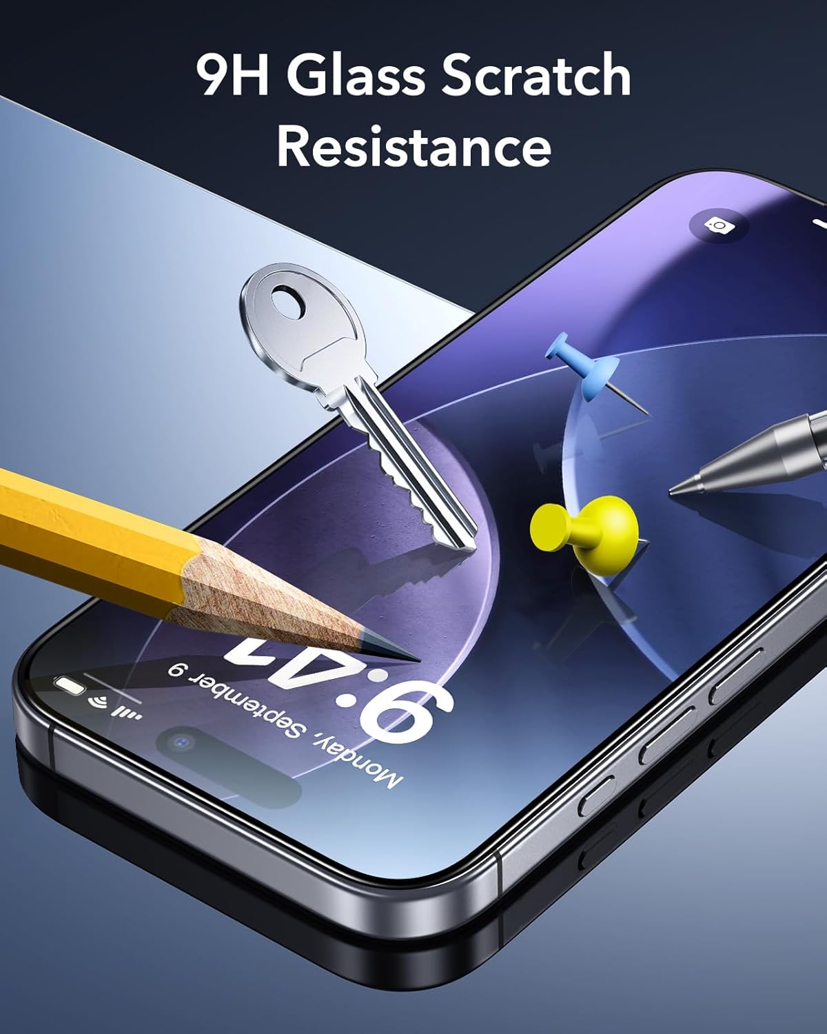 ESR 3 Pack for iPhone 17 Pro Max Screen Protectors, High Clarity, 9H Hardness Scratch Resistant, Military-Grade Tempered Glass, Shatterproof, Screen Guard with Easy Installation Tool