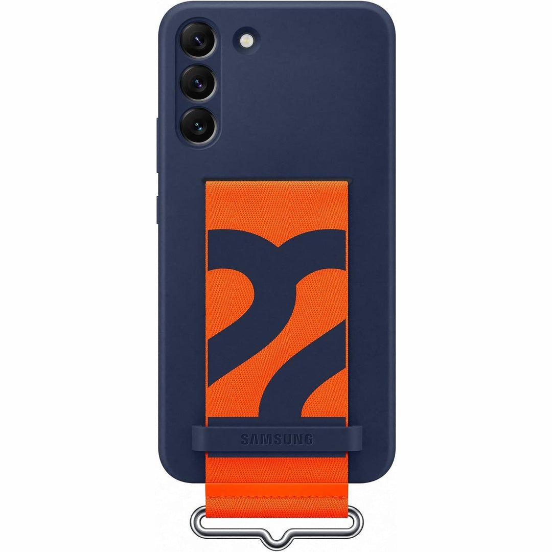 Samsung Official S22 Plus Silicone Cover with Strap Navy