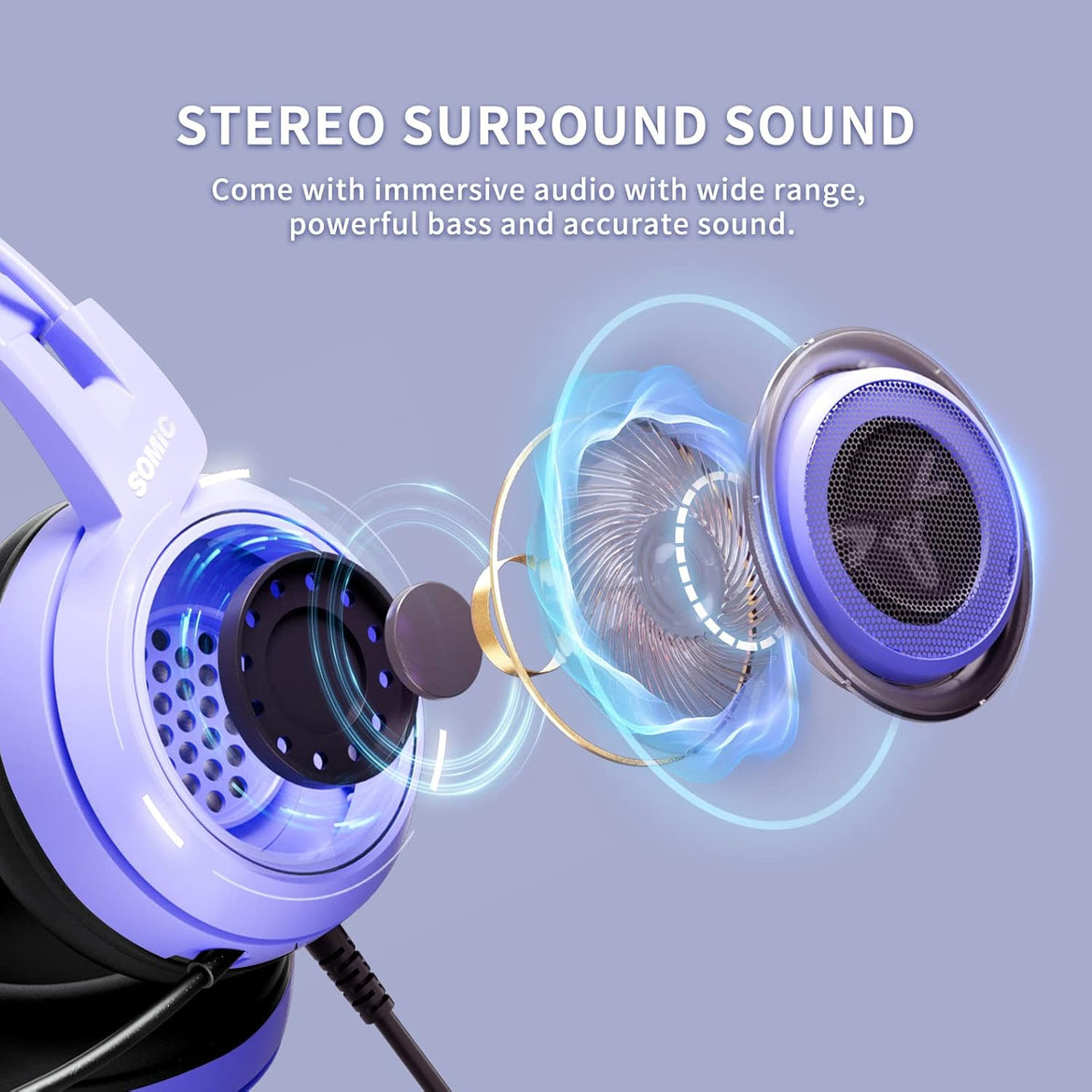 SOMIC G951s Pink Stereo Gaming Headset with Mic for PS4,Xbox,PC,Mobile Phone,3.5mm Noise Reduction Cat Ear Headphones Lightweight Over Ear Headphones for Girls