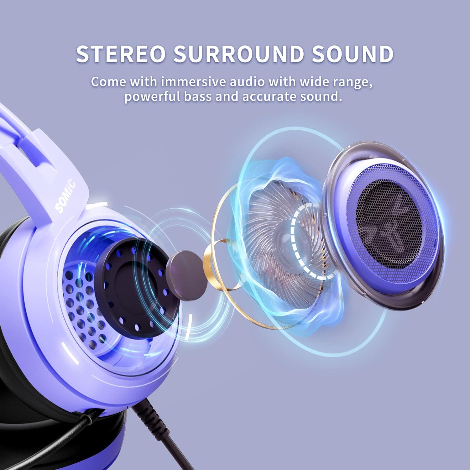 SOMIC G951s Pink Stereo Gaming Headset with Mic for PS4,Xbox,PC,Mobile Phone,3.5mm Noise Reduction Cat Ear Headphones Lightweight Over Ear Headphones for Girls