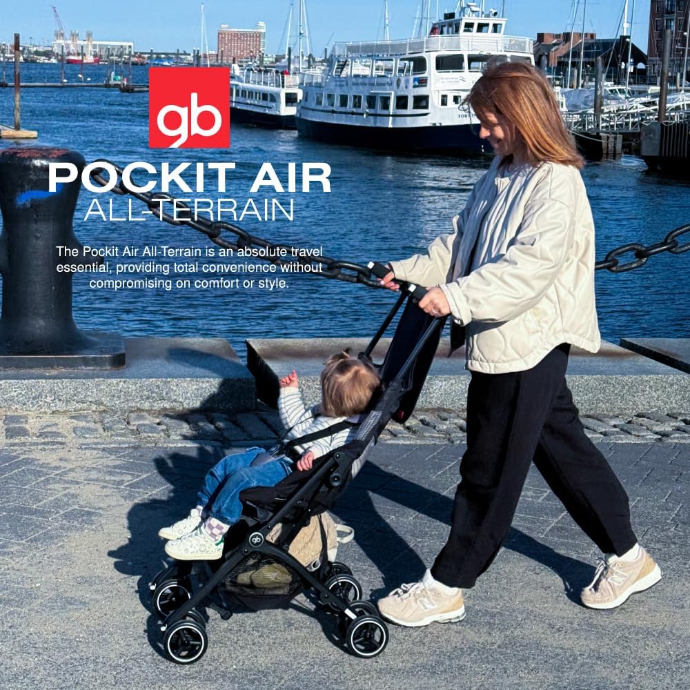 gb Pockit+ All City, Ultra Compact Lightweight Travel Stroller with Front Wheel Suspension