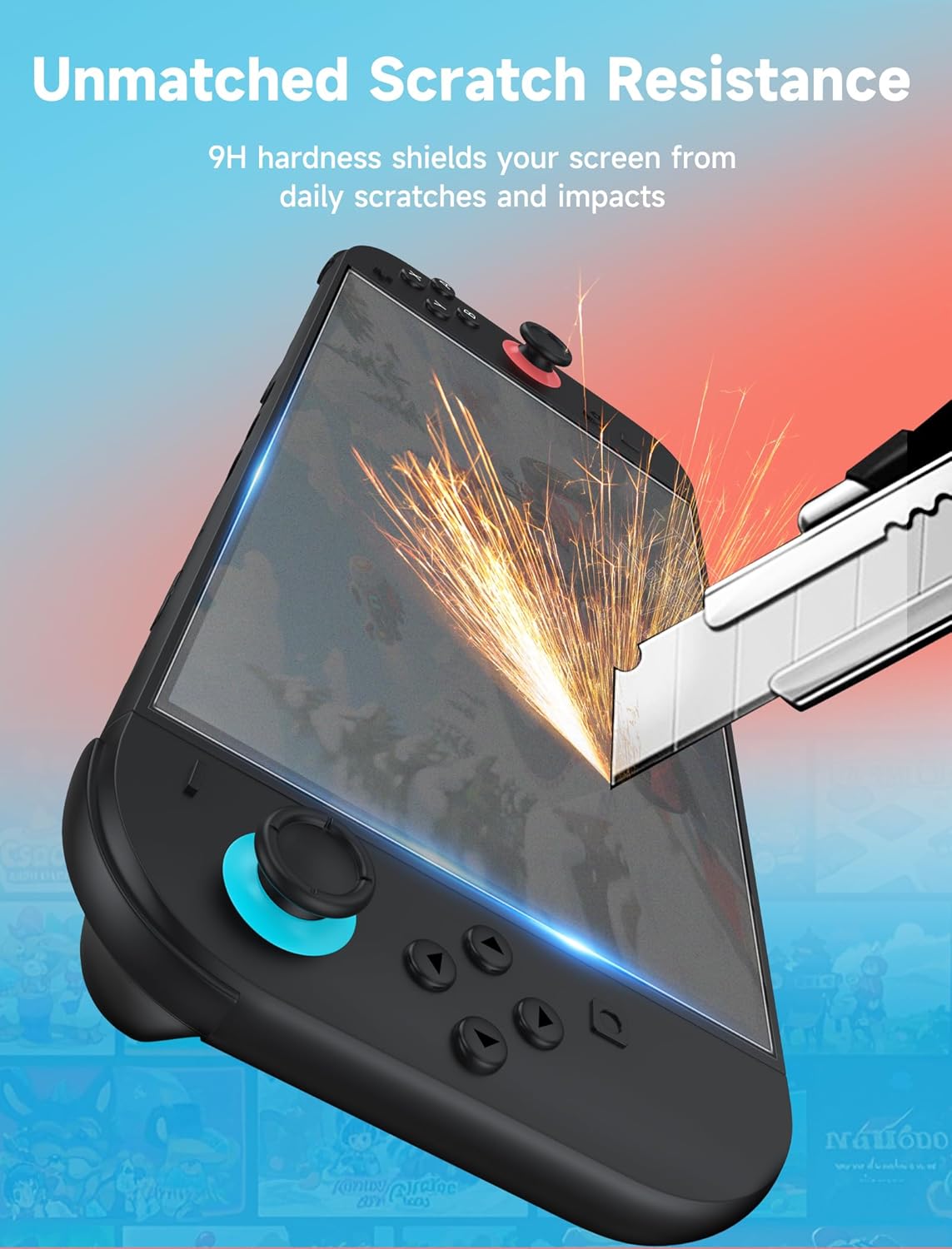 JSAUX 3-Pack Screen Protector for Nintendo Switch 2, Ultra HD Glass Protector 9H Hardness Easy to Install with Guiding Frame Scratch Resistant Tempered Glass