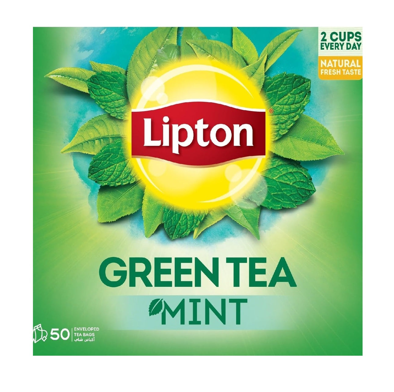 Lipton Green Tea, Mint, 50 Envelope Teabags