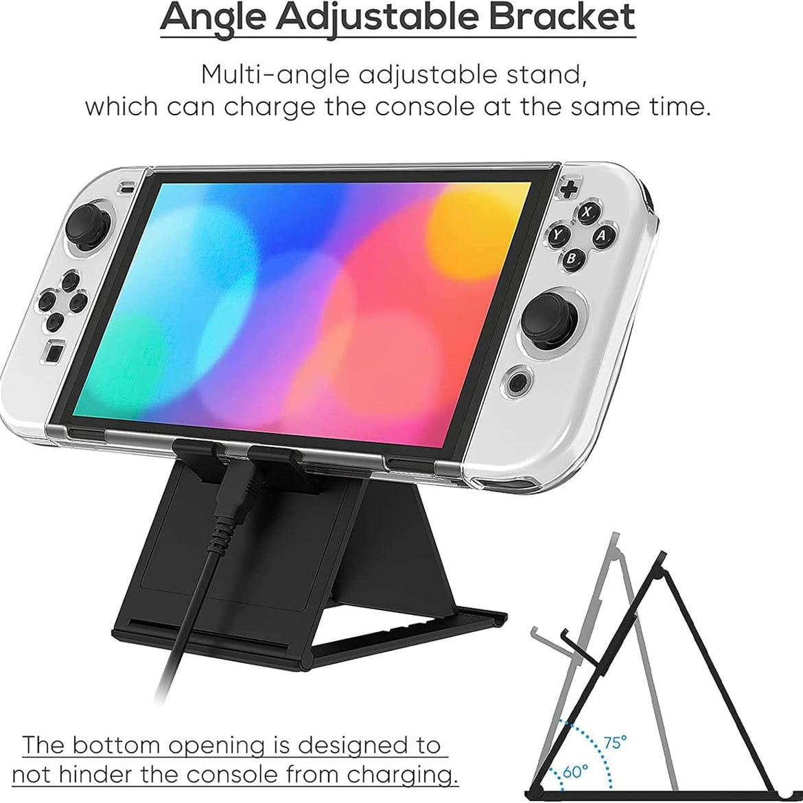 Carrying Case for Nintendo Switch OLED, Travel Carrying Case Pouch Accessories for Switch OLED, Include Screen Protector, Protective Cover Case, Data Cable, Kickstand &Thumb Grip Caps