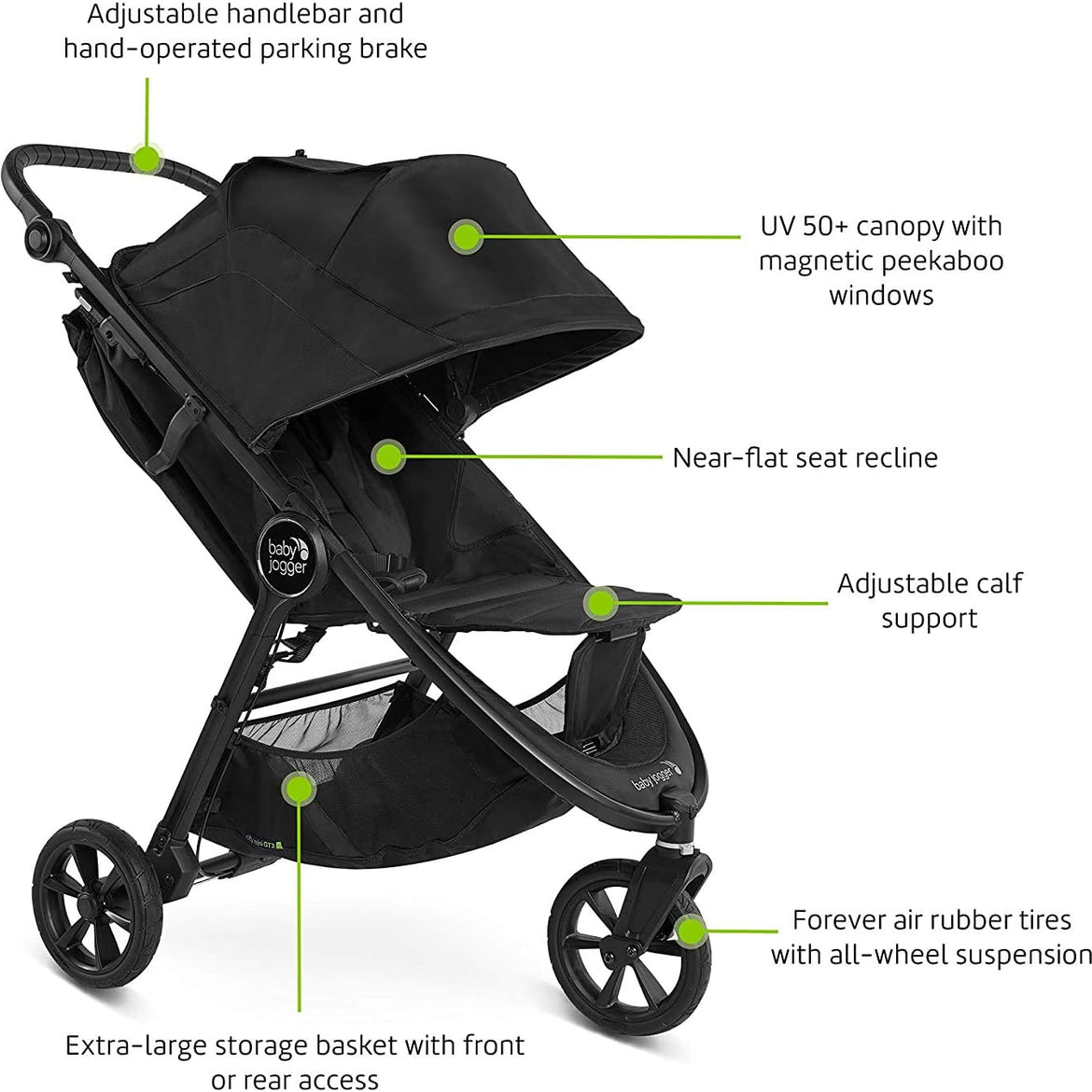 Baby Jogger® City Mini® GT2 All-Terrain Stroller, Opulent Black