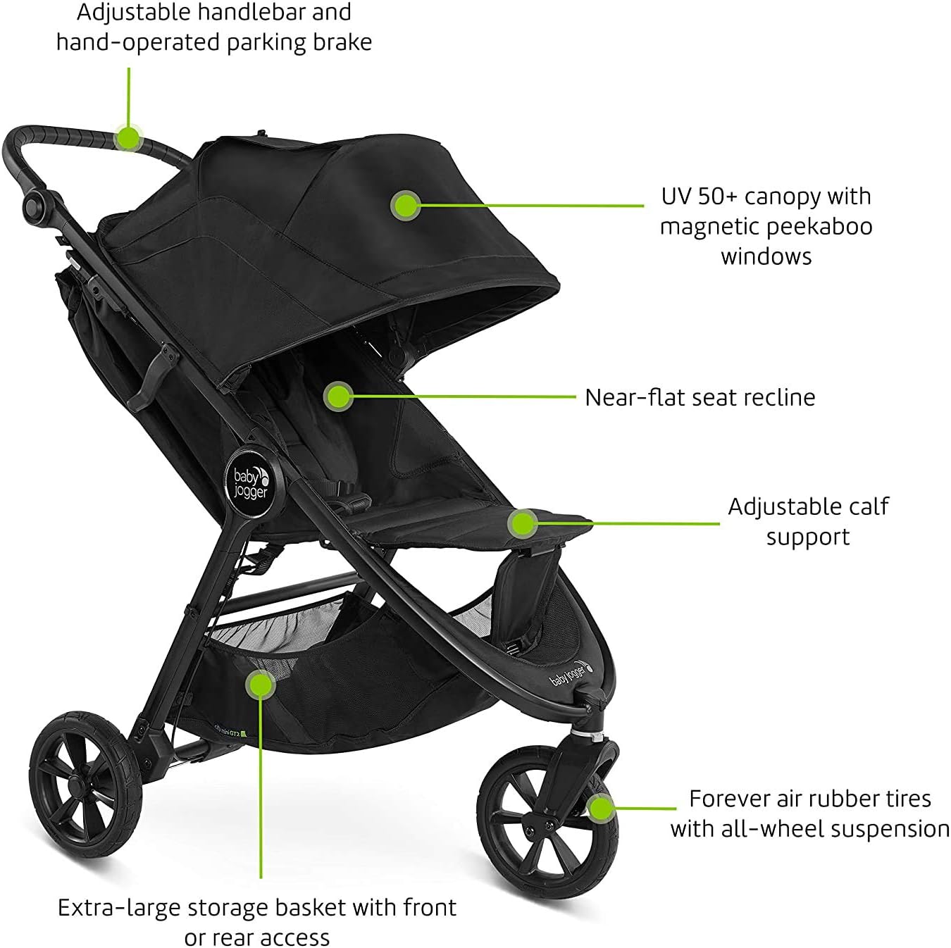 Baby Jogger® City Mini® GT2 All-Terrain Stroller, Opulent Black