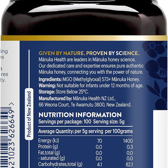 Manuka Health Mgo 573+ Manuka Honey UMF16, 250g