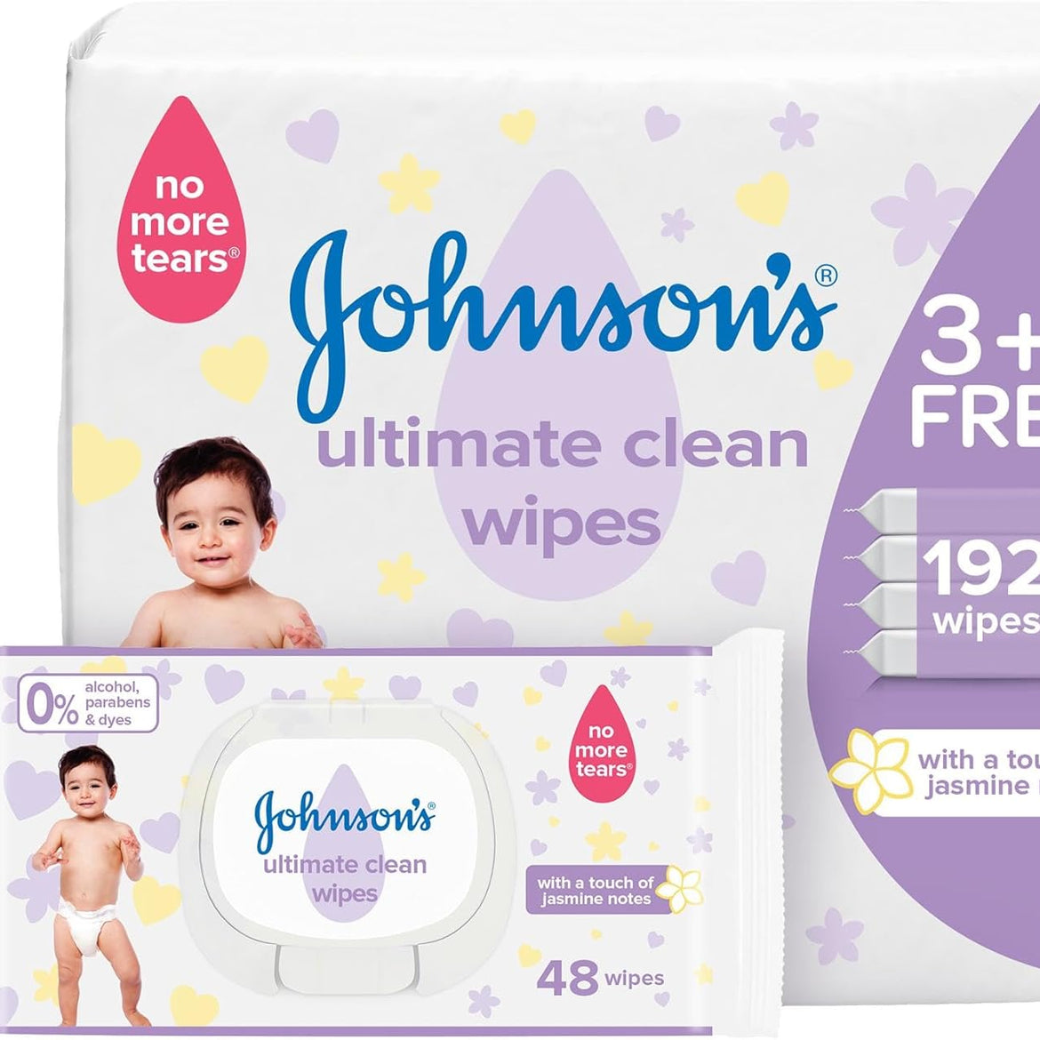 Johnson's Baby Ultimate Clean, 3X4X48, 576 Baby Wet Wipes