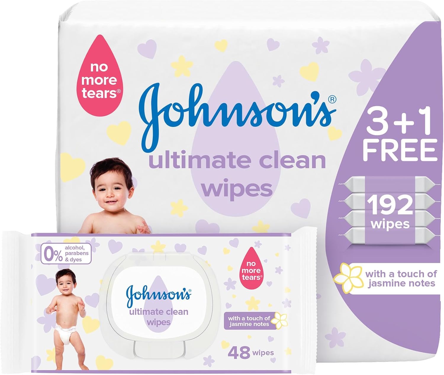 Johnson's Baby Ultimate Clean, 3X4X48, 576 Baby Wet Wipes