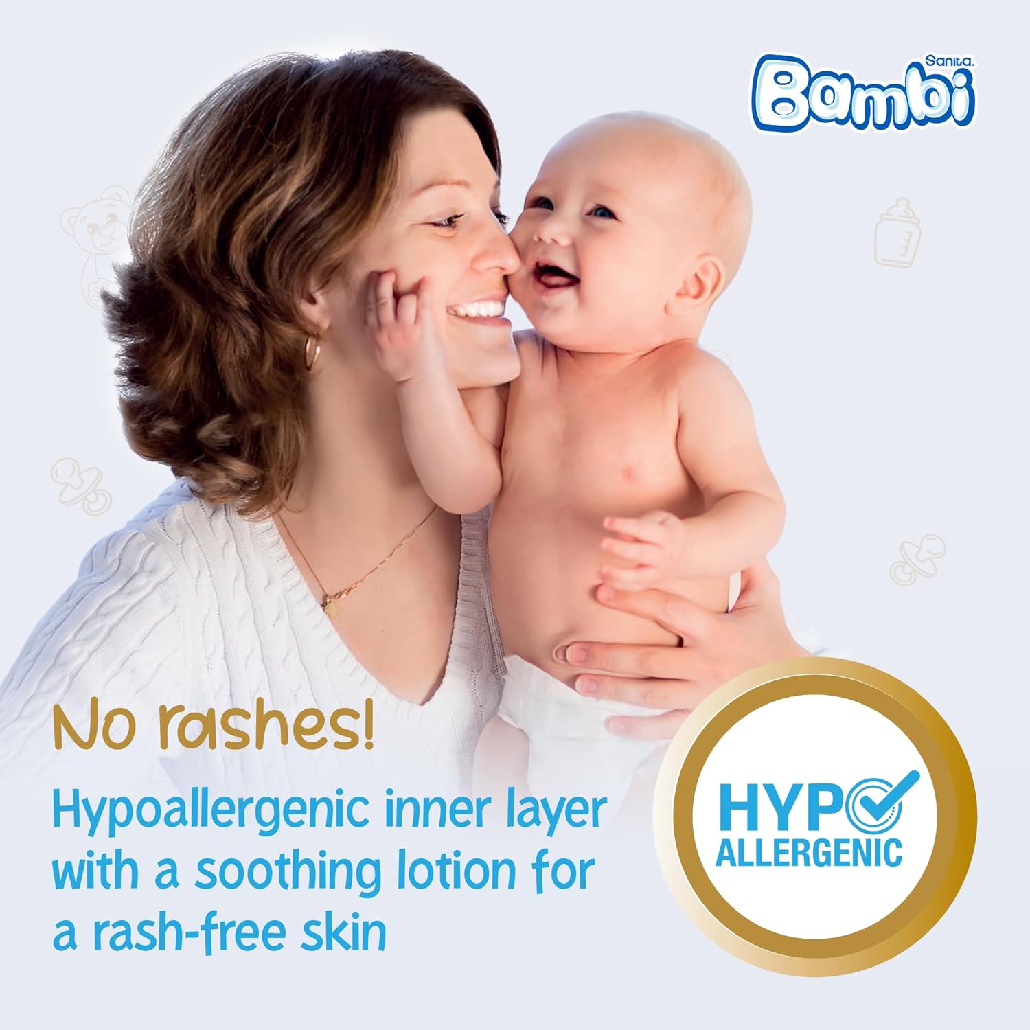 Sanita Bambi , Size 1, Newborn, 2-4 kg, 304 Diapers