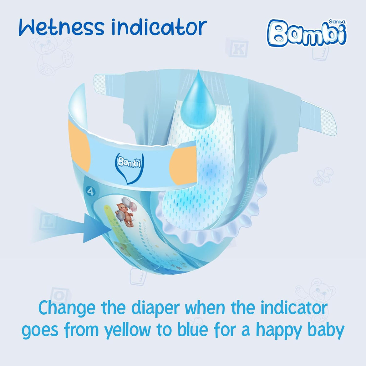 Sanita Bambi, Size 4, Large, 8-16 kg, Jumbo Pack, 62 Diapers