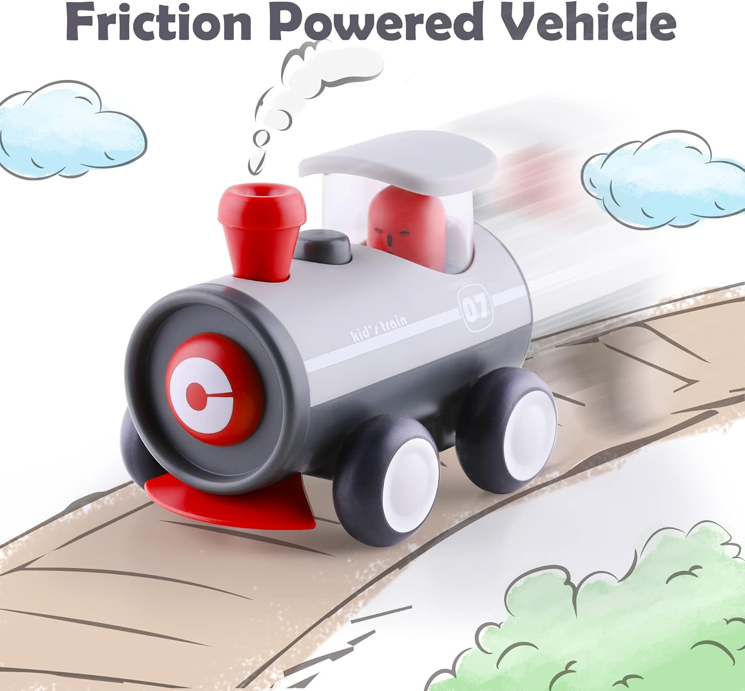 iPlay, iLearn Press to Go Car Toys for Toddlers 1-3, Baby Animal Racing Cars, Infant Play Vehicle Set