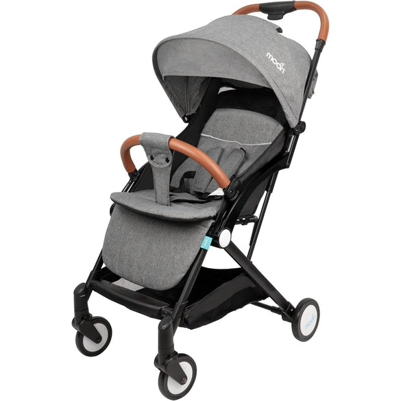 The Moon Brand Ritzi Cabin Stroller – Ultra Lightweight Baby Travel Gear for Airplane – Compact Fold Baby Trolley Push Chair – Adjustable MultiPosition seat – Birth to 3yrs (018kg) – Grey