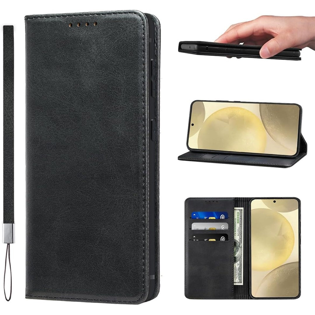 LANJLM Samsung Galaxy A53 5G Case PU Leather Wallet Case Card Holder Shockproof Flip Cover - Brown khaki