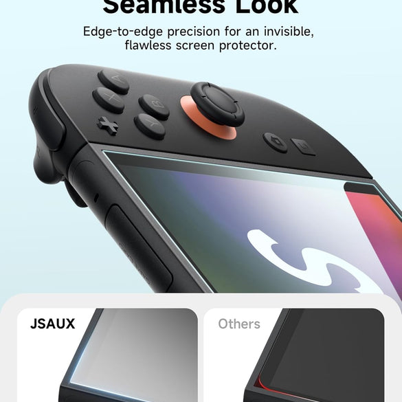 JSAUX 3-Pack Screen Protector for Nintendo Switch 2, Ultra HD Glass Protector 9H Hardness Easy to Install with Guiding Frame Scratch Resistant Tempered Glass