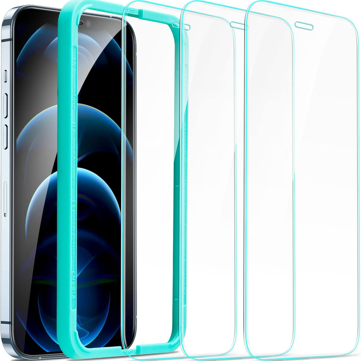 ESR 3 Pack for iPhone 17 Pro Max Screen Protectors, High Clarity, 9H Hardness Scratch Resistant, Military-Grade Tempered Glass, Shatterproof, Screen Guard with Easy Installation Tool