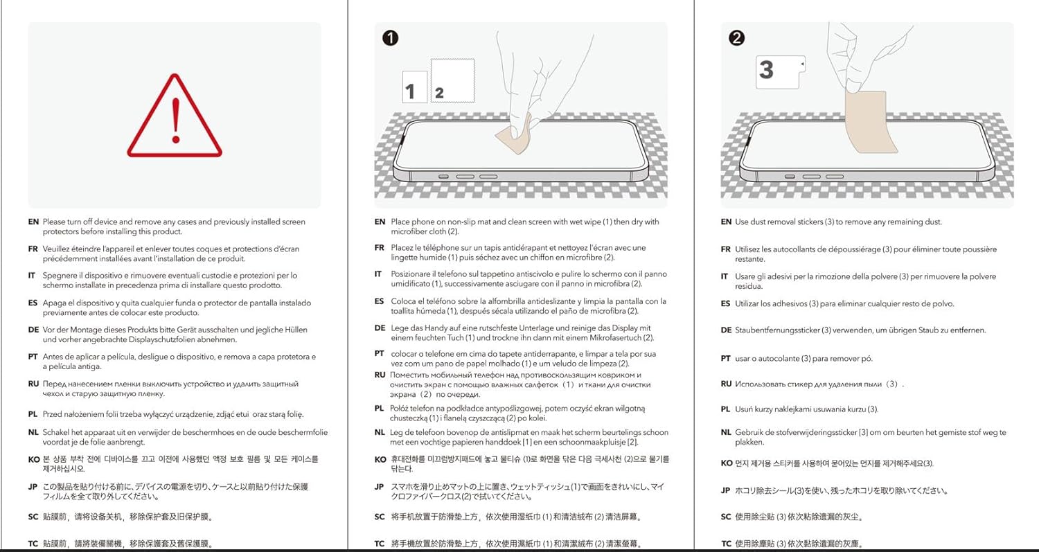 ESR 3 Pack for iPhone 17 Pro Max Screen Protectors, High Clarity, 9H Hardness Scratch Resistant, Military-Grade Tempered Glass, Shatterproof, Screen Guard with Easy Installation Tool