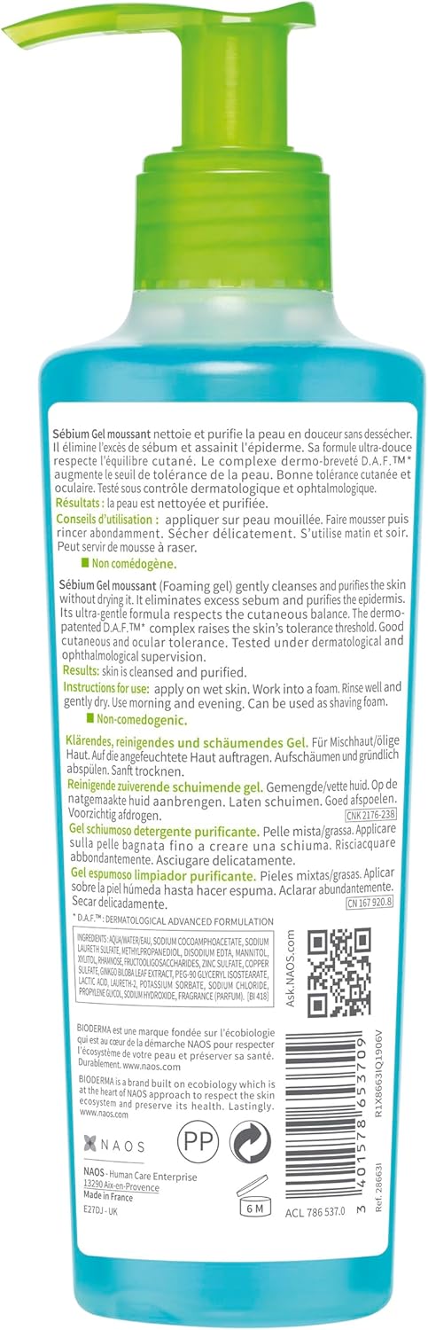 Bioderma Sebium Gel Moussant Actif 200ml