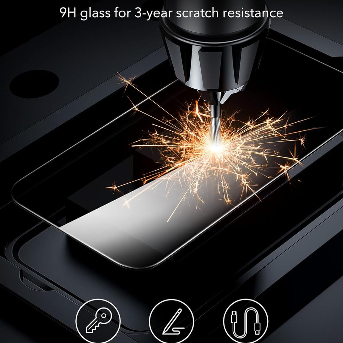 ESR 3 Pack for iPhone 17 Pro Max Screen Protectors, High Clarity, 9H Hardness Scratch Resistant, Military-Grade Tempered Glass, Shatterproof, Screen Guard with Easy Installation Tool