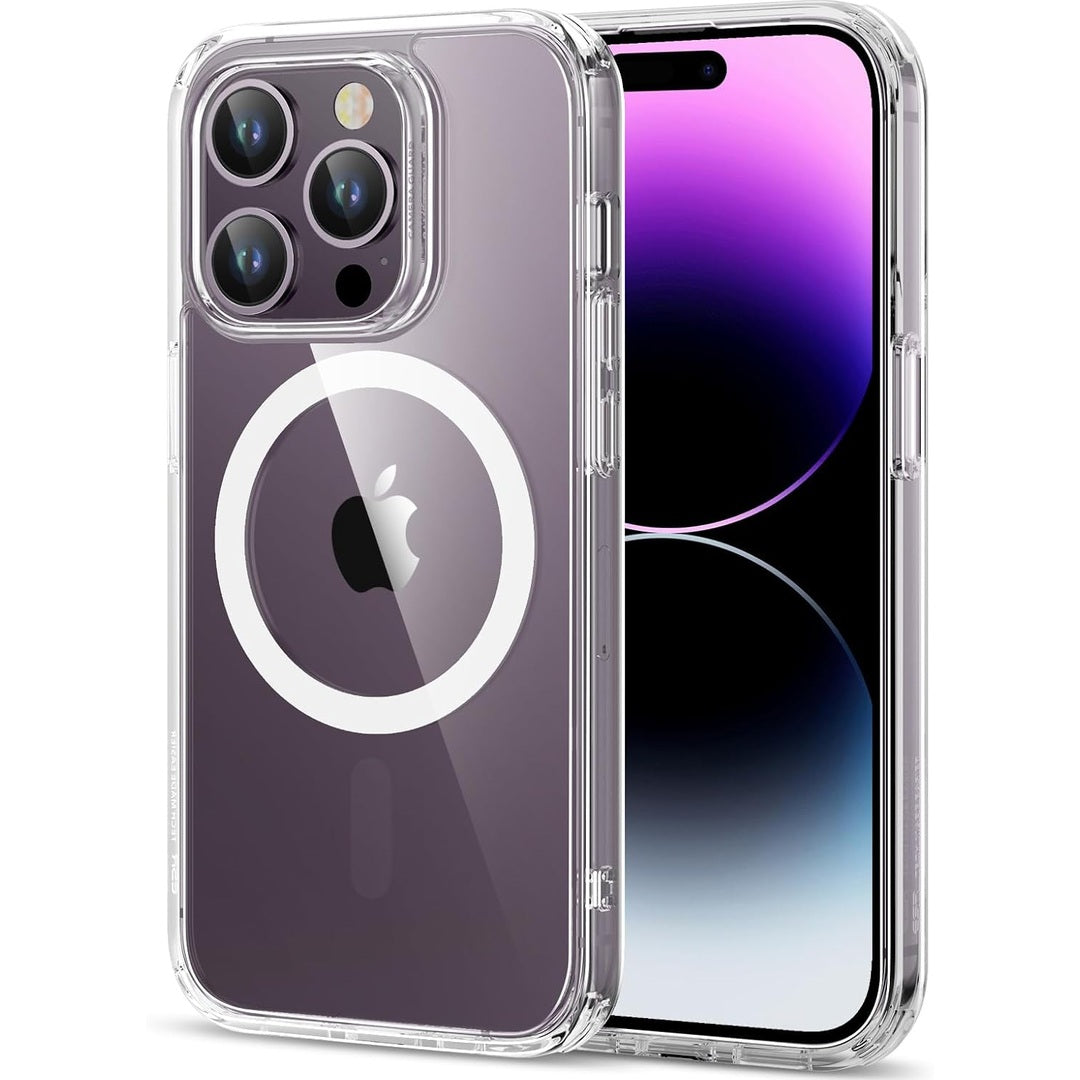 ESR for iPhone 14 Pro Case, Compatible with MagSafe, Shockproof Military-Grade Protection, Yellowing Resistant, Magnetic Phone Case for iPhone 14 Pro, Classic Hybrid Case (HaloLock), Clear