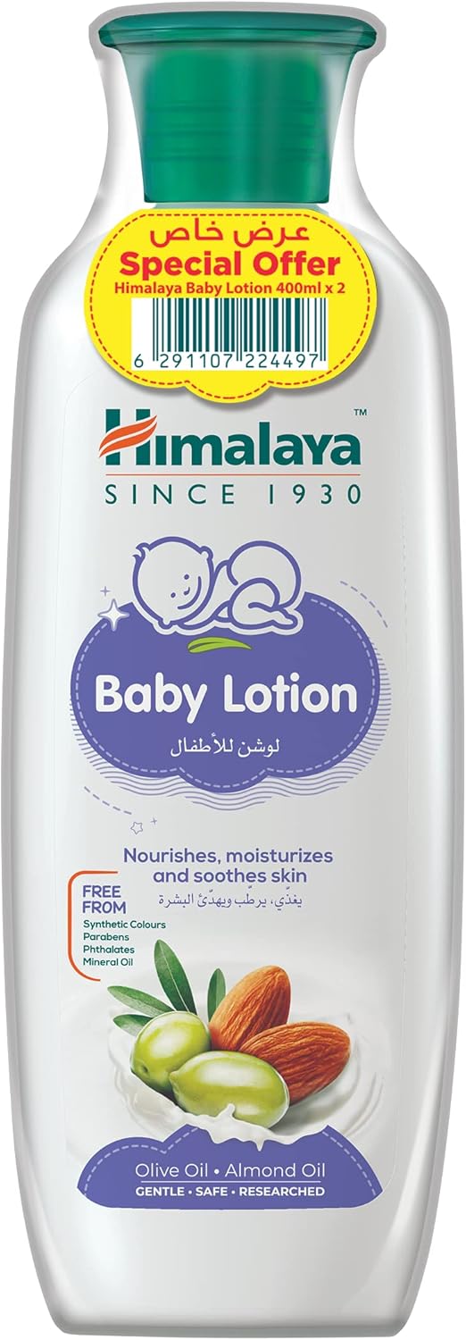 Himalaya Baby Lotion | No Parabens, Dyes & Synthetic Colors is a Quick-Absorbing Daily-Use Lotion -400ml