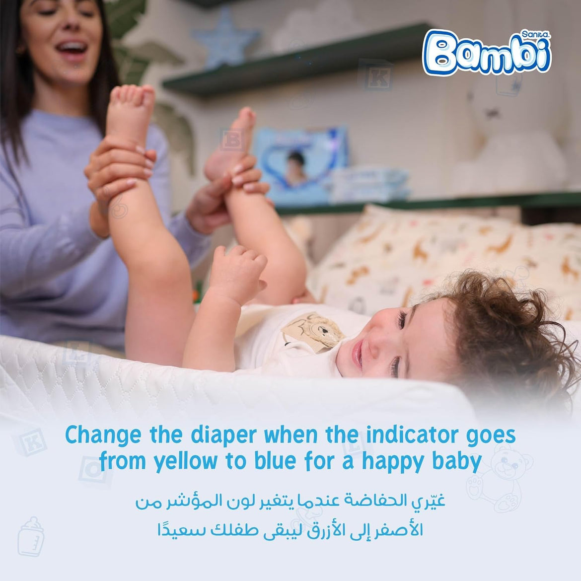 Sanita Bambi Baby Diapers Jumbo Pack Size 5, X-Large, 12-22 KG, 162 Count