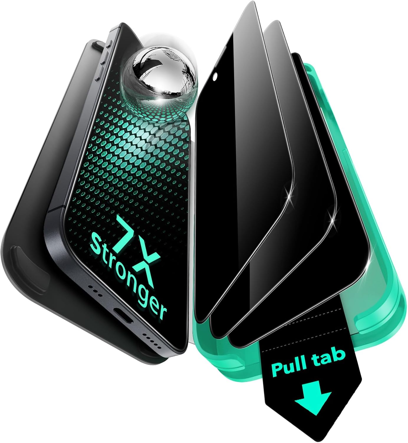 ESR 3 Pack for iPhone 17 Pro Max Screen Protectors, High Clarity, 9H Hardness Scratch Resistant, Military-Grade Tempered Glass, Shatterproof, Screen Guard with Easy Installation Tool