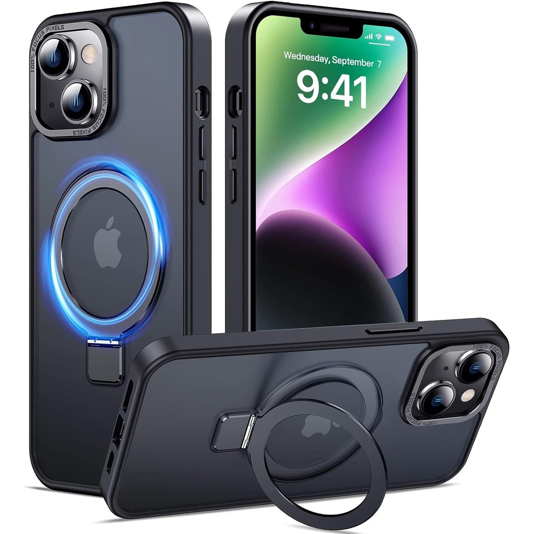 Eligo for iPhone 12 Pro Max Magnetic Case with Invisible Stand, Compatible with MagSafe Shockproof Protection Cover, Translucent Matte Slim Phone Case with Magnet for Apple 12 Pro Max (2020)(Black)