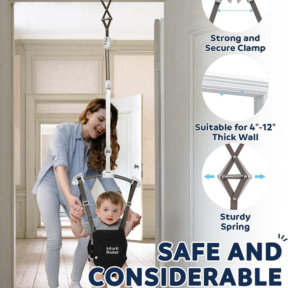 Infant Master Doorway Jumper, Johnny Jumper w/Adjustable Seat Bag, Durable Baby Door Bouncer & Swing Jumper w/Steel Spring, Wise Gift Choice for Infant & Toddler, Easy to Use, Blue