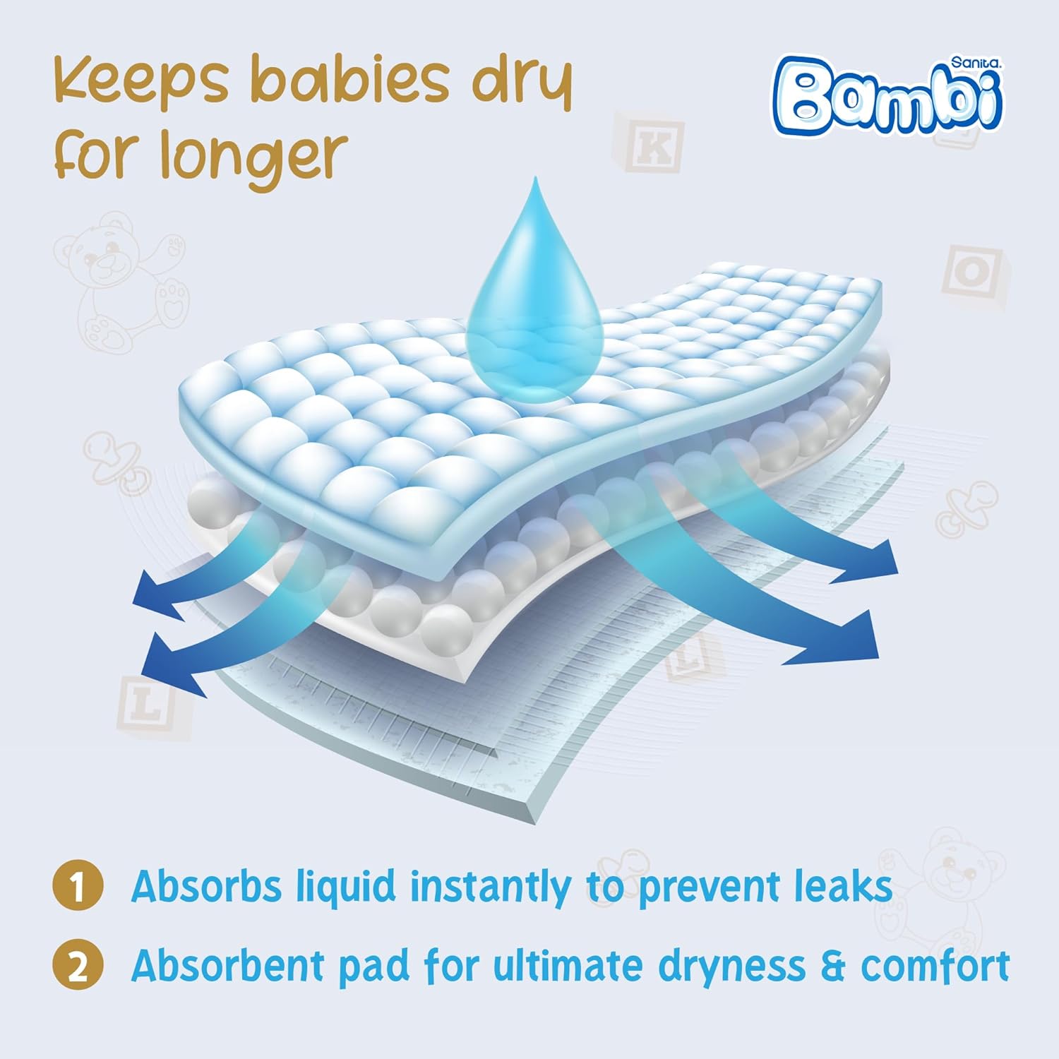 Sanita Bambi, Size 2, Small, 3-6 Kg, Value Pack, 48 Diapers