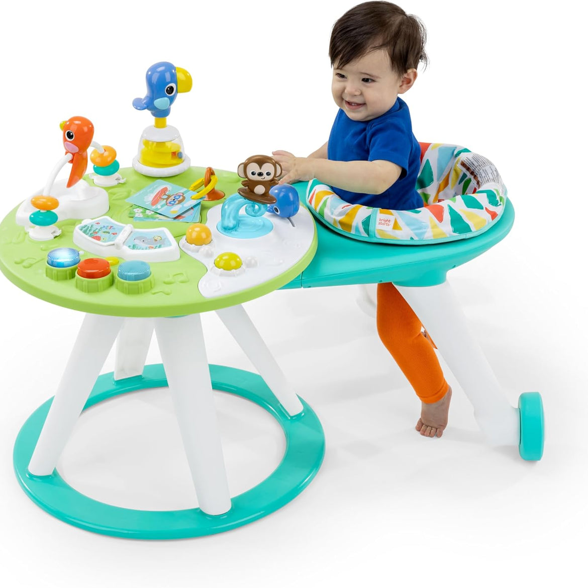 Bright Starts Around We Go 2-in-1 Walk-Around Activity Center and Table, Tropic Cool