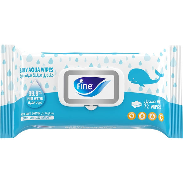 Fine Baby Water Wipes 72 wipes
