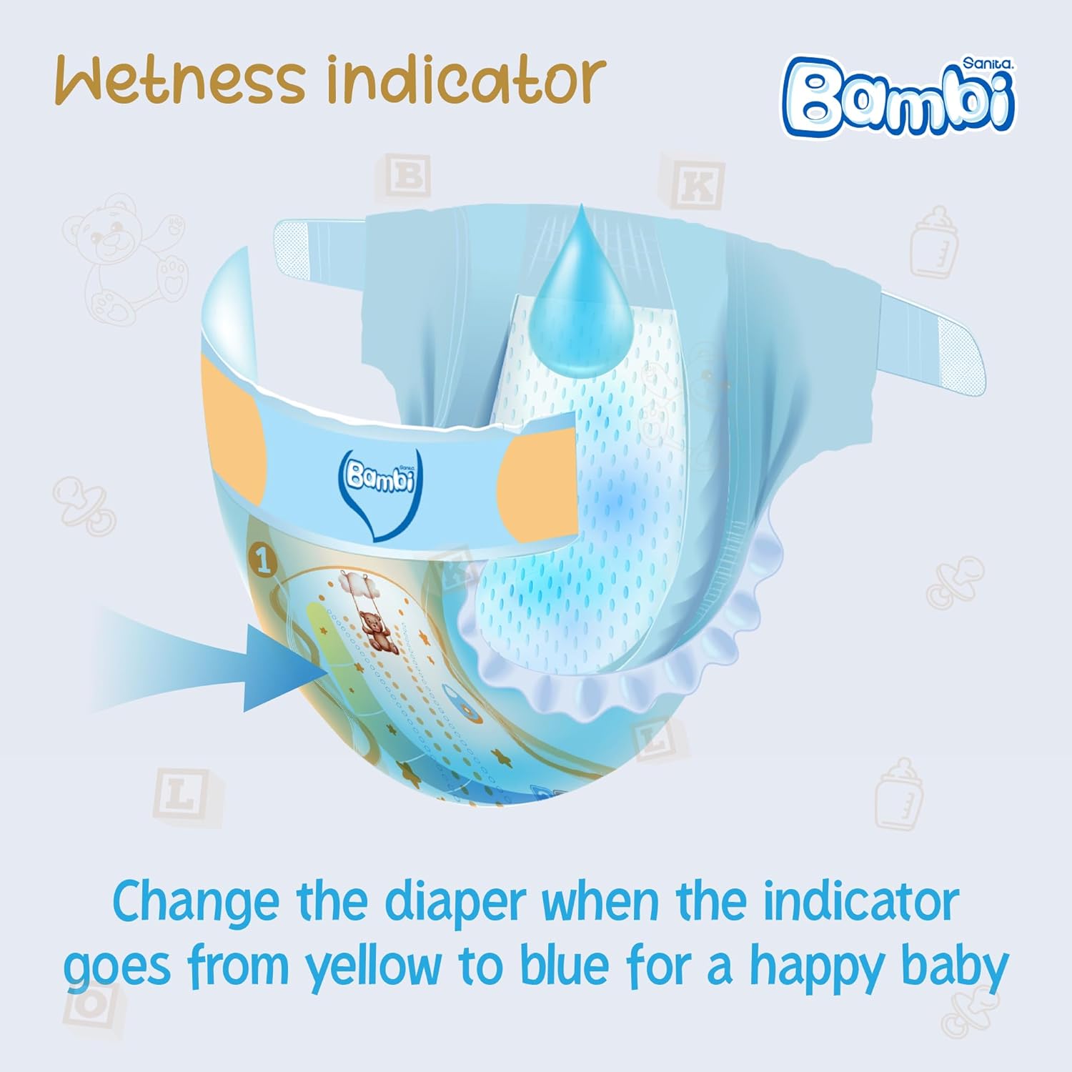 Sanita Bambi , Size 1, Newborn, 2-4 kg, 304 Diapers