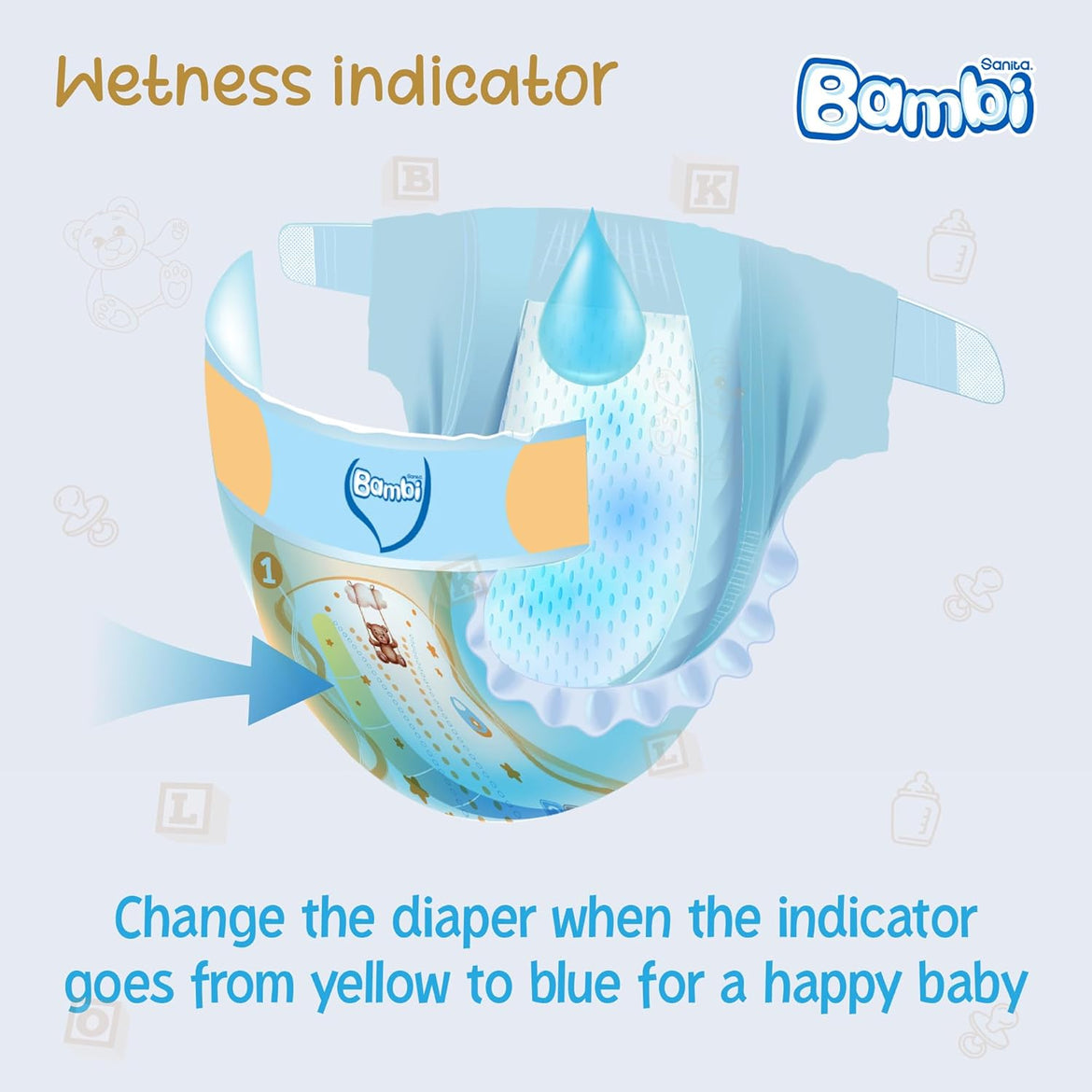 Sanita Bambi , Size 1, Newborn, 2-4 kg, 304 Diapers