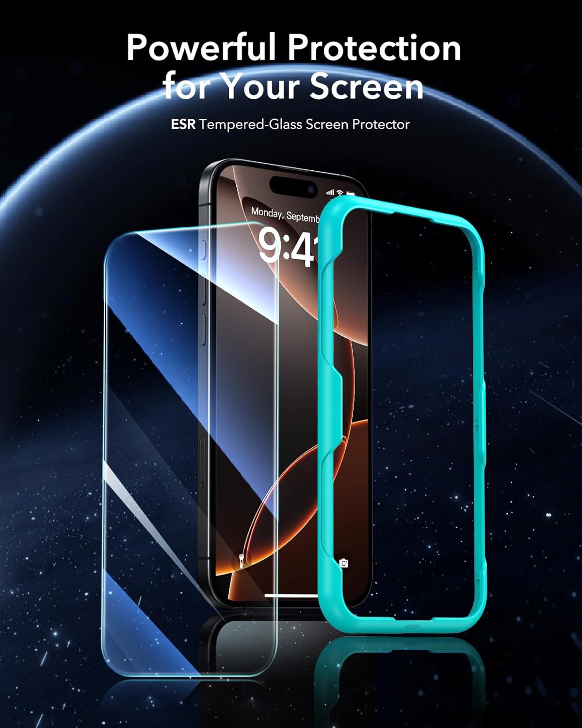 ESR 3 Pack for iPhone 17 Pro Max Screen Protectors, High Clarity, 9H Hardness Scratch Resistant, Military-Grade Tempered Glass, Shatterproof, Screen Guard with Easy Installation Tool