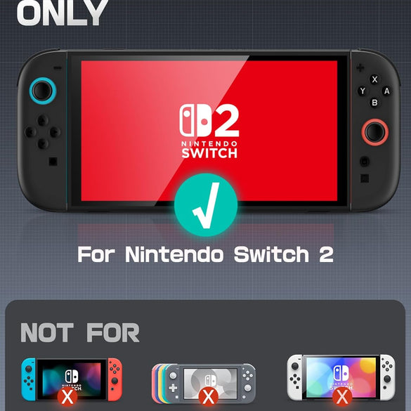 Mumba Dockable for Nintendo Switch 2 Case with Flip Stand, [Titan] Ergonomic Switch 2 Grip Protective Cover Holds 5 Game Cards & 2 TF Cards TPU Accessories and Quick-Release Joy-Con Design (Black)